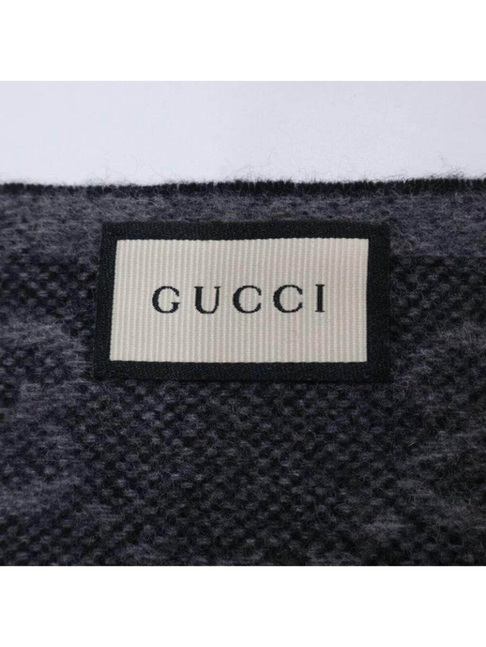 Gucci GG Pattern Sherry Line Wool Fringe Scarf - Picture 4 of 9